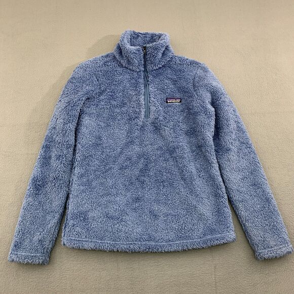 Patagonia Los Gatos 1/4 Zip Womens Size Small Blue Sherpa Fleece Pullover - Picture 1 of 16